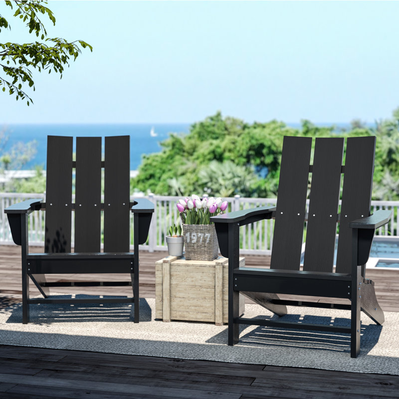 Outdoor Adirondack Chair, Black