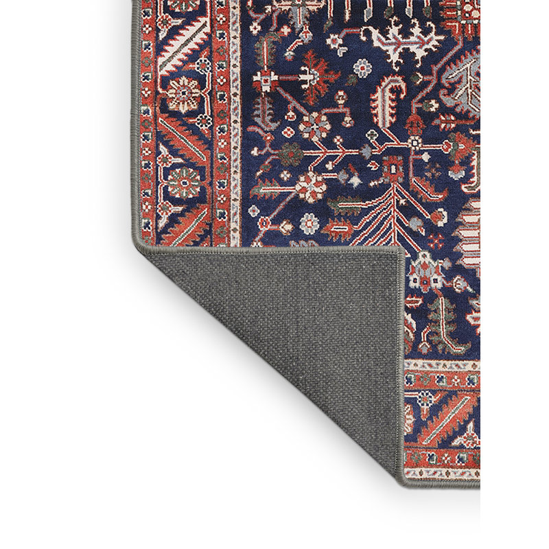 Tapis rouge / bleu Roulers, Rectangle 7 pi x 10 pi
