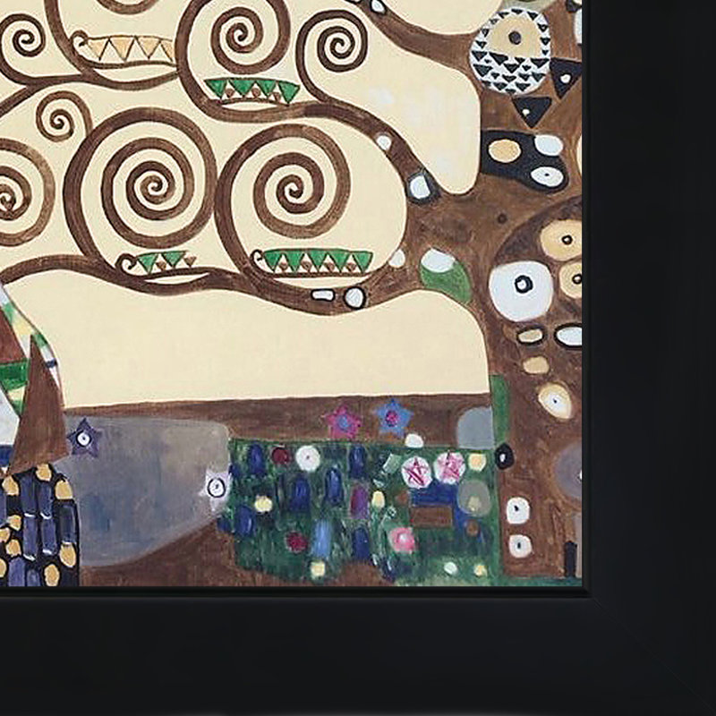 « expectation » par gustav klimt,, peinture encadrée, H 28,75 po x l 24,75 po x P 2 po, Bois nouvel âge