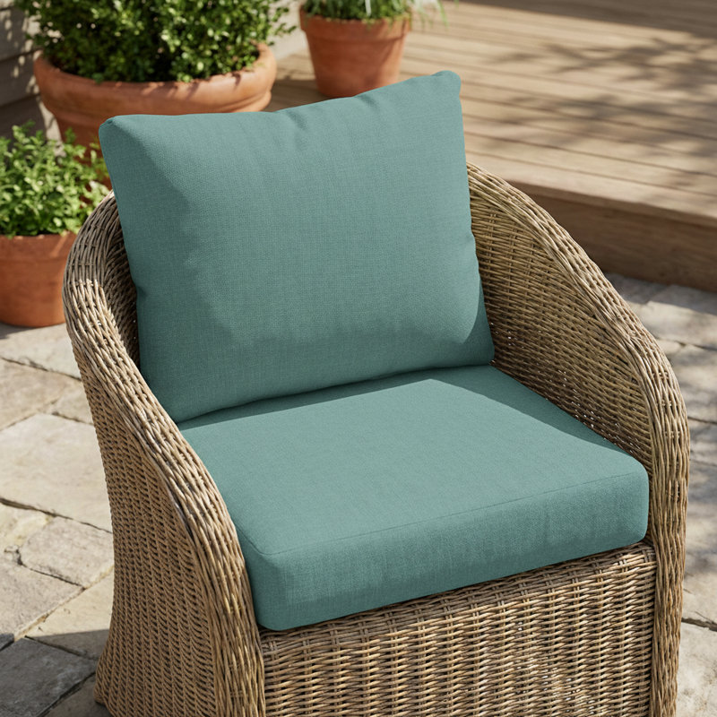 Ensemble de coussins pour fauteuil club Ishaan, Sarcelle