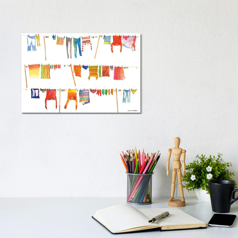 Laundry by Maja Wronska - Wrapped Canvas Print, 20.32 cm H x 30.48 cm W