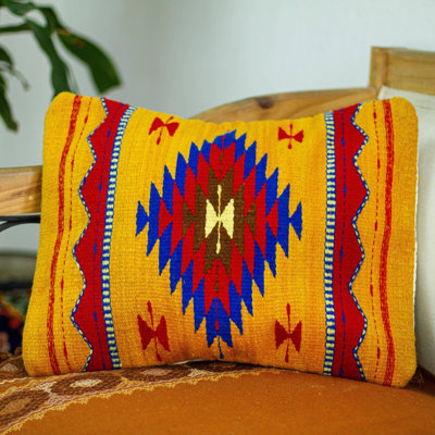 Novica Diamond Tradition And Wool Cushion Cover