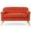 Deux chaises confortables en tissu avec boutons et bouleau brun, l 29,38 po x P 48,64 po x H 31,65 po, option de siège orange intrigant en orange, présentant des rouleaux d'accoudoirs subtils, revêtement, couleur des pieds, assemblage simple pour