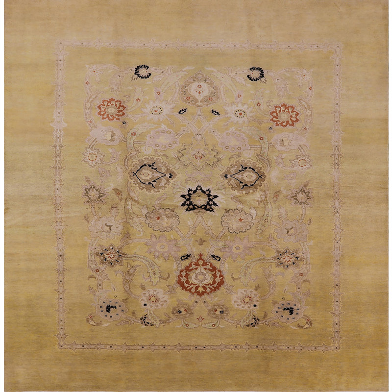 Tapis oriental brun / rose, Carré 6 pi