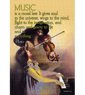 « music is a moralité law » par wilbur pierce, affiche rétro