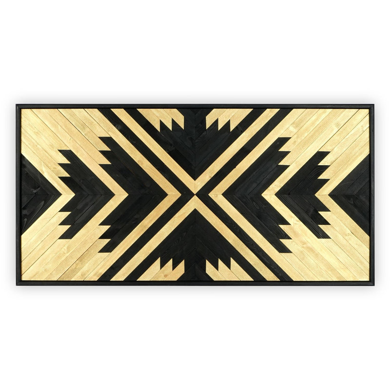 Rustic Abstract Wall Decor on Solid Wood