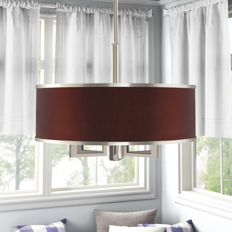 Lustre tambour à abat-jour Berthine, Vin rouge