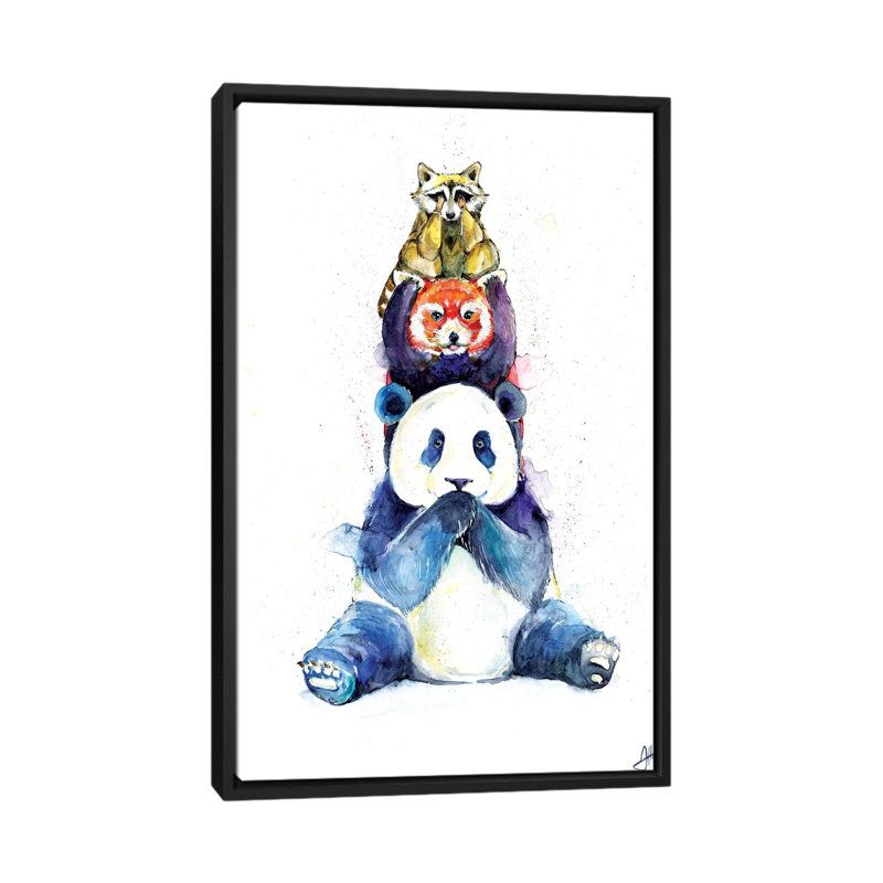 Décoration murale pour enfants Pandamium, H 60 po x l 40po x P 1,5 po, Toile avec cadre noir