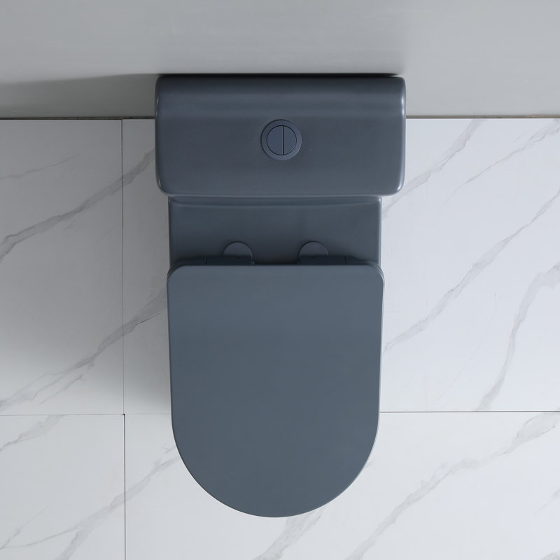Toilette grise à une pièce à chasse double siphon KDK Home