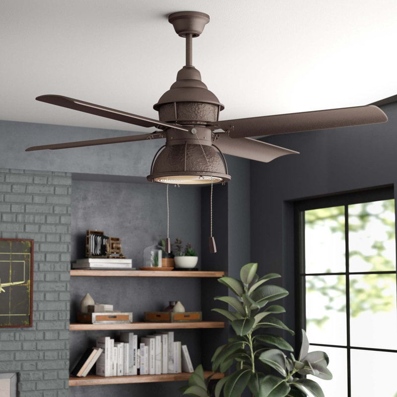 Flosser 52'' Ceiling Fan with Light Kit, Espresso