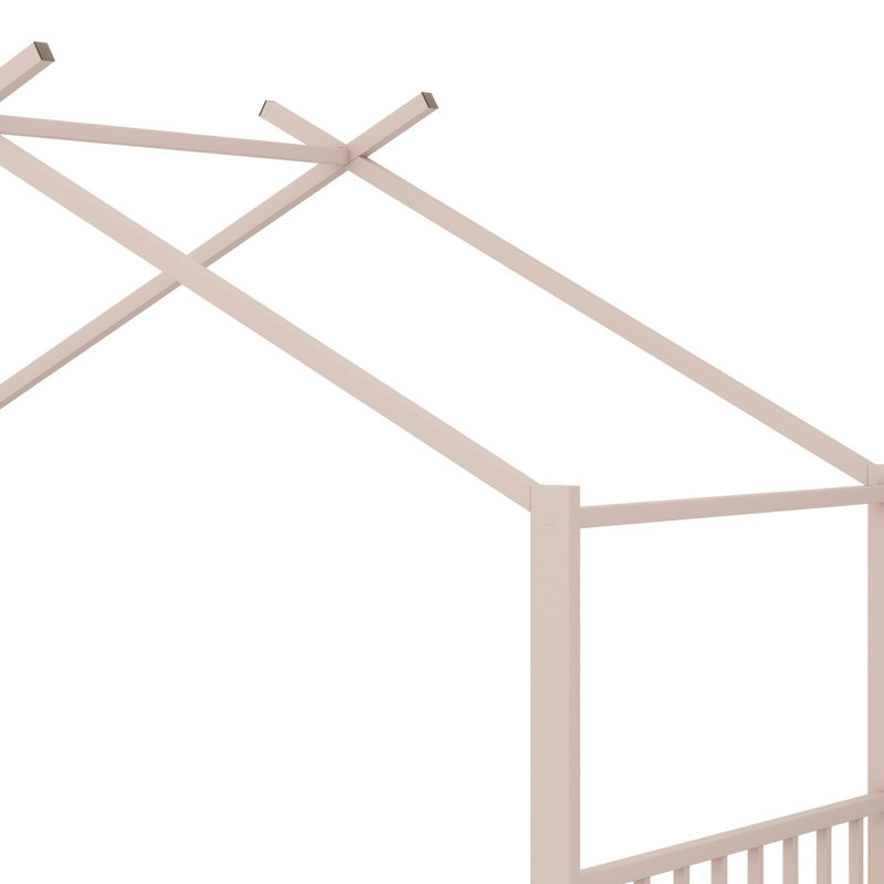 Lit plateforme en métal, Rose