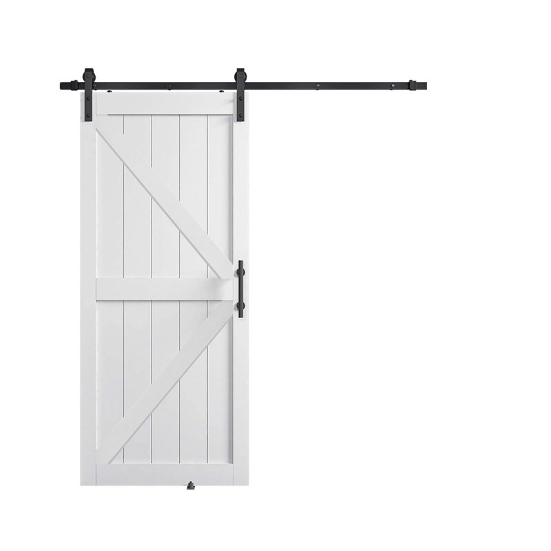 Porte de grange 36 * 84 avec trousses de quincaillerie et surface en PVC blanc imperméable
