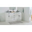 Meuble-lavabo double en bois massif de 66 po avec plateau en marbre de Carrare de 1,5 po Thornaby-1057109213-1047605995