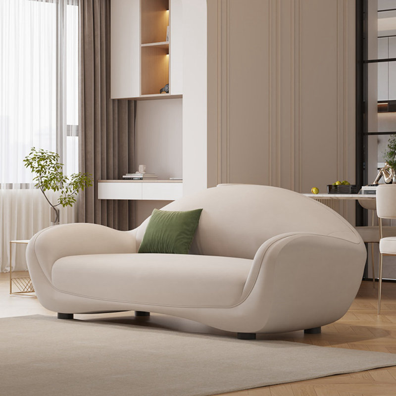 Canapé Creative Creative, Blanc cassé, H 27,5 po x l 70,8 po x P 35,4 po