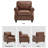 Upholstered Accent Chair Faux Leather Rolled Armchair-448264189