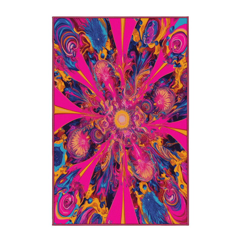 Hypno Pulse Rug, Rectangle 3' x 5'