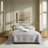 King 3 Piece Cotton Quilt Set Light Gray