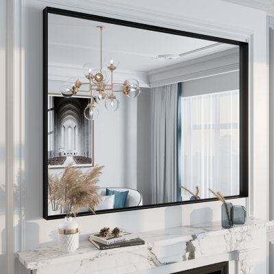 Aevar Tempered Glass and Aluminum Alloy Framed French Cleat Mounted Wall Mirror with 5-Year Warranty