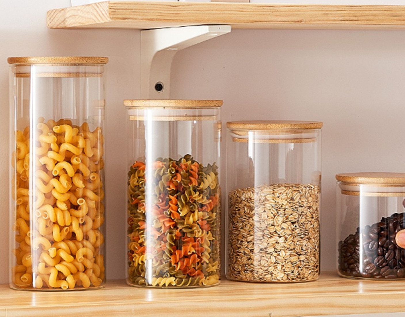 JoyJolt Large Glass Kitchen Food Storage Container Jar with