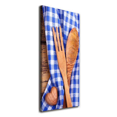 Wooden Cutlery - Wrapped Canvas Print
