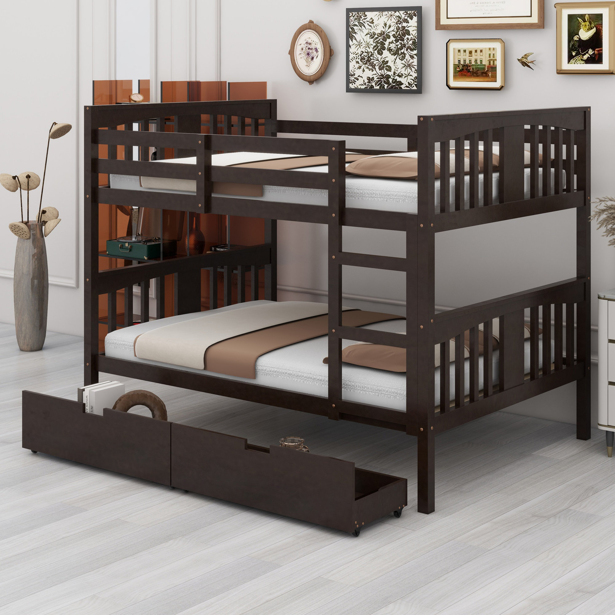 Harriet Bee Bunk Bed With Drawers And Ladder - Wayfair Canada