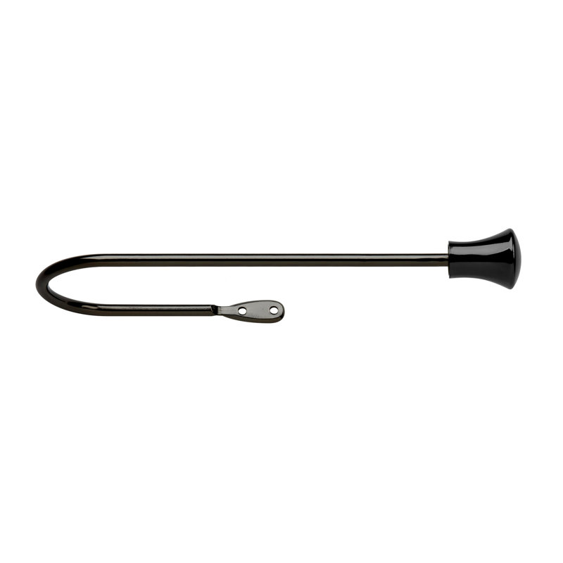 Curtain Holdback, 0.38cm H x 28cm W x 10.70cm D, Black
