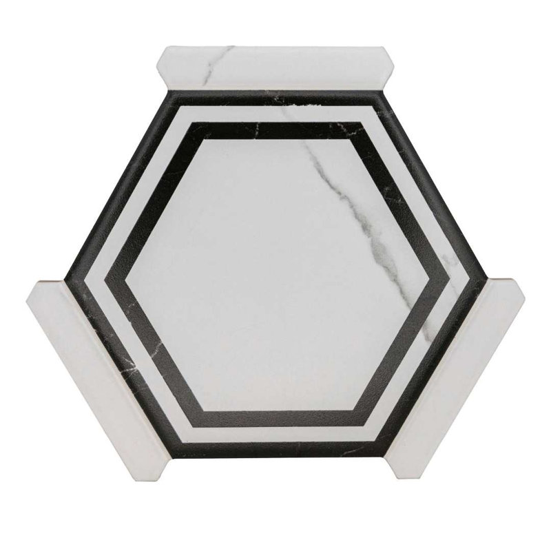 Carreau de porcelaine 8,6 po x 9,8 po Kykuit, Blanc