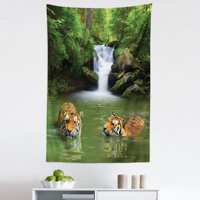 Siberian Tigers in Water Wall Hanging