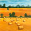 Housse de couette rustique bleue Hay Bale Fields | Décoration de chambre à coucher