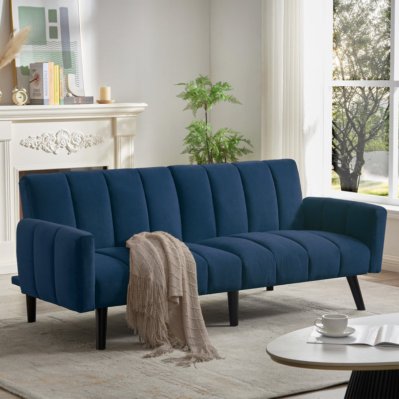 Canapé-lit en velours Scholz Better Home Products, Bleu