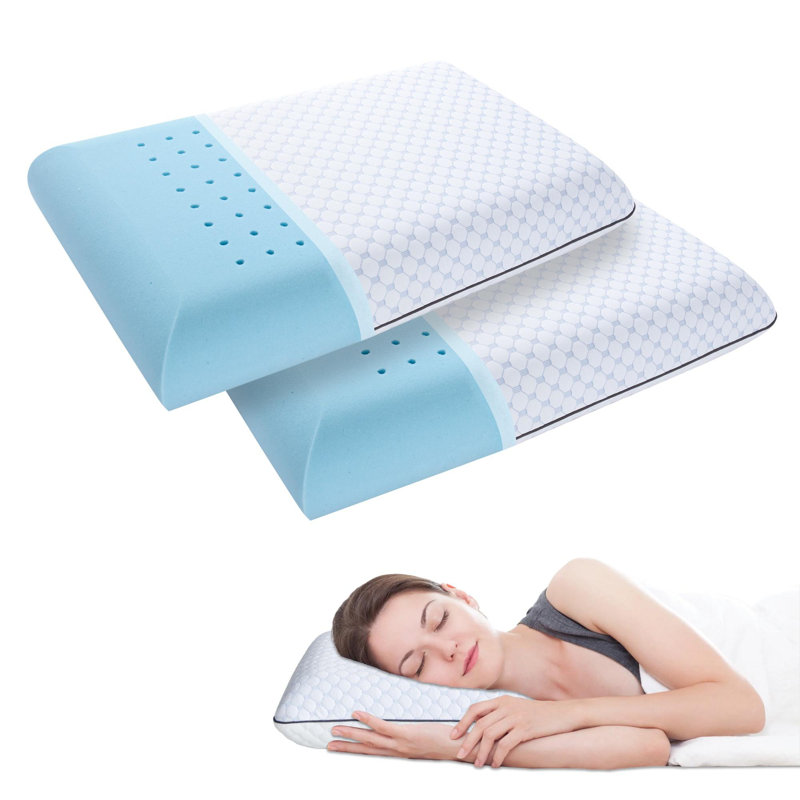 Ochlocknee Memory Foam Medium Cooling Pillow Pack of 2, Standard