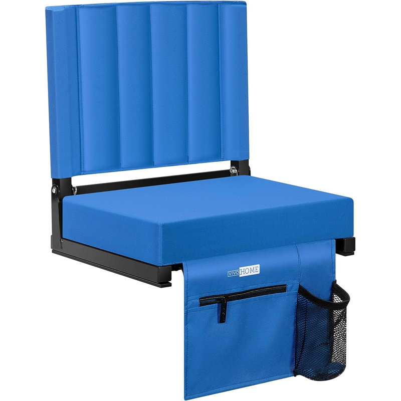 Siège de stade inclinable avec coussins Narcizo, Bleu
