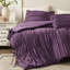 Ensemble d'édredon pour grand lit 3 pièces en microfibre mauve, aspect campagne française avec éléments de cravate, doux toutes saisons, lavable à la machine, mauve, look, attaches design, chaque saison, facile d'entretien-118920216