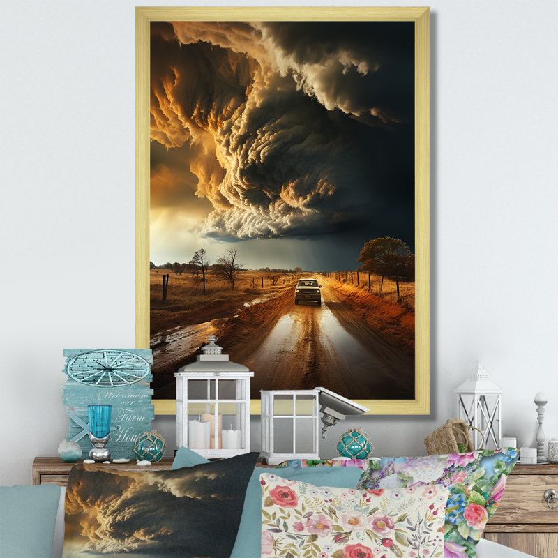 Tempête Baidland Rage Vortex I, H 32 po x l 16 po x P 1 po, Encadrement doré