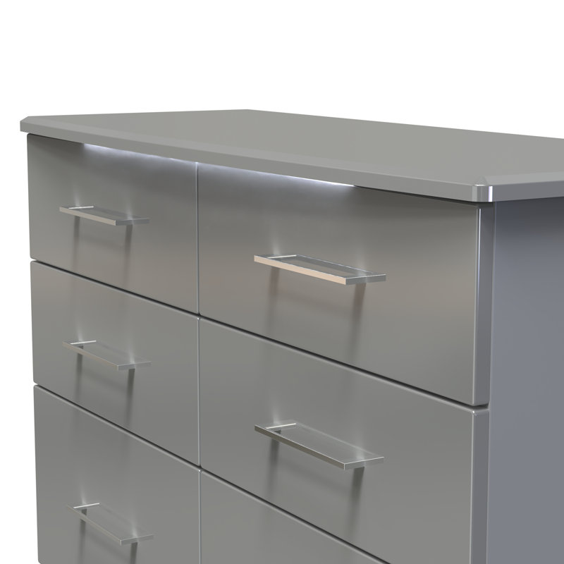 112 cm W Chest of 6 Drawers, Grey