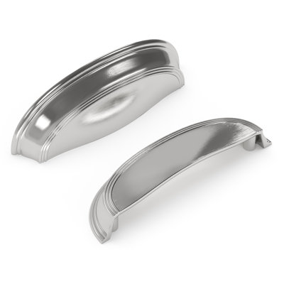 American Diner Collection Cup Pull -  3" & 3-3/4" Centre to Centre Cabinet Pull Satin Nickel - Transitional, Traditional Hardware for Drawers & Cabinets