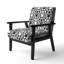 Fauteuil rembourré Mid-Century à motif géométrique monochrome «Gionni»