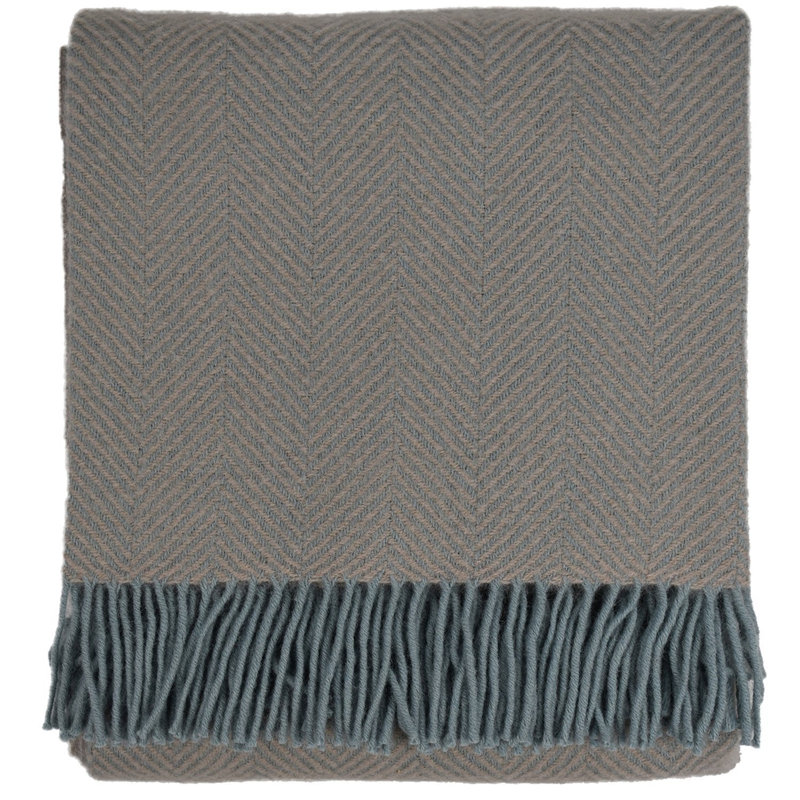 Couverture en laine pure new highland tweed chevrons Thiokk, Huître