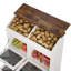 Large Wood Veggie Bin for Potato, Bread, Onion With 6 Large Storage Space. Root Vegetable Storage Box For Kitchen, Farmhouse Wood Potato Box With 4 Mesh Doors-1838168975