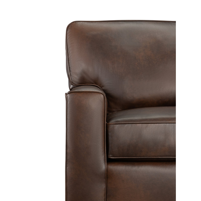 Yosef 82.5" Genuine Leather Sofa, Steamboat Driftwood Genuine Leather