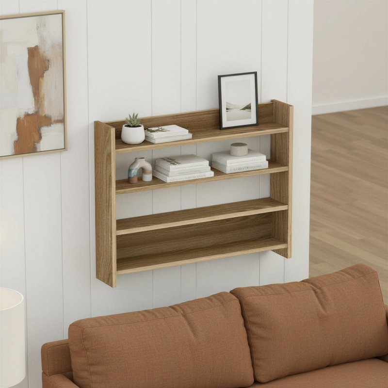 4 Piece Floating Shelf, Brown