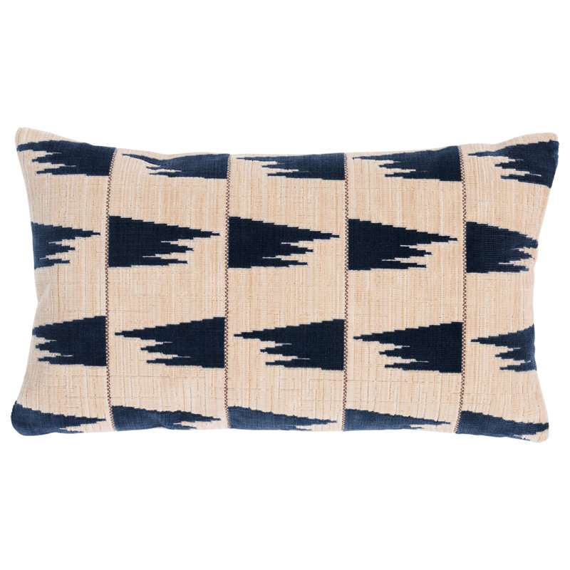 Schumacher x David Kaihoi Tutsi Pillow, 12" x 20", Blue/Beige