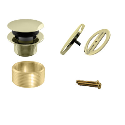 Universal Thread Tip-Toe Bathtub Drain Trim with Illusionary No-Hole Faceplate and Adaptor Bushing