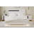 Modern High Gloss 3-Piece Bedroom Set Floating Bed Frame Queen Size Platform Bed With LED Light & 2 Nightstands