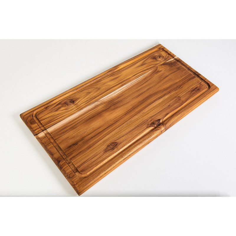 Bois de teck | Grande planche à découper en bois. Parfait pour cuisiner, hacher les légumes, les viandes, le barbecue et la cuisine. Nouveau cadeau pour la maison.