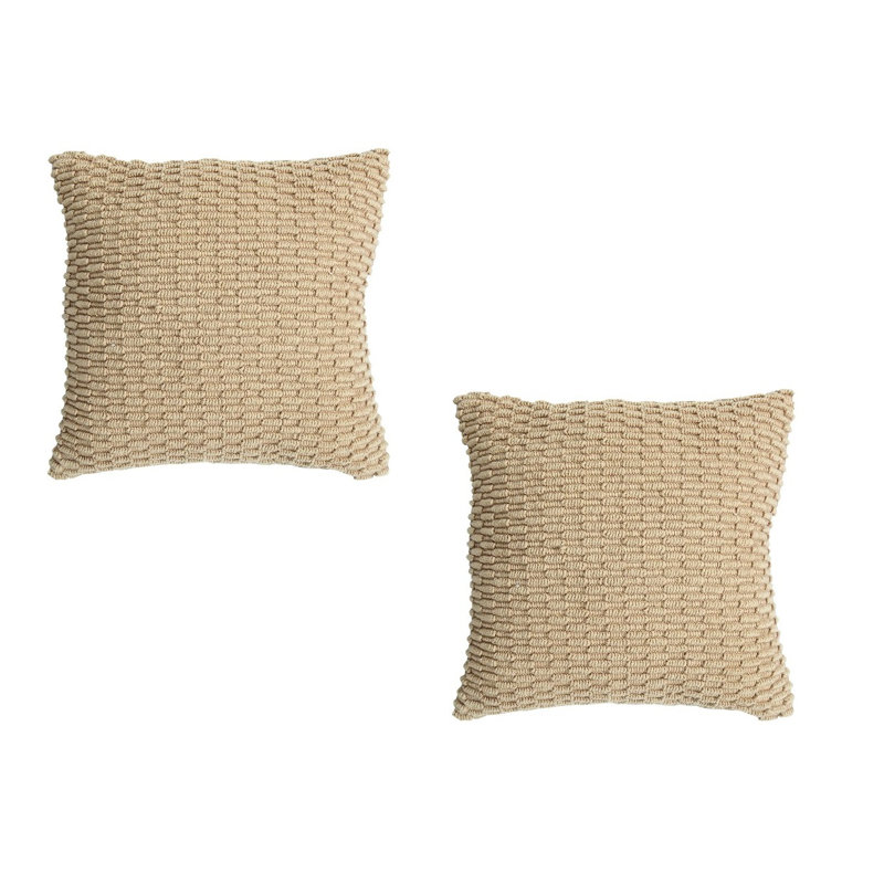 Cotton Reversible Pillow Cover, Beige