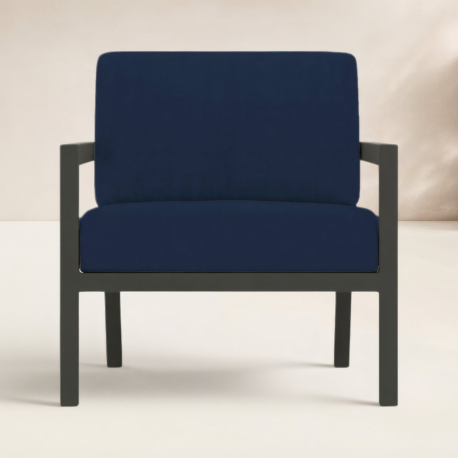 Vivant Patio Chair with Sunbrella Cushions, Slate, Spectrum Indigo Sunbrella®