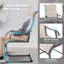 Chaises de salle à manger d'extérieur, PVC-coated polyester respirant, structure en fer, beige