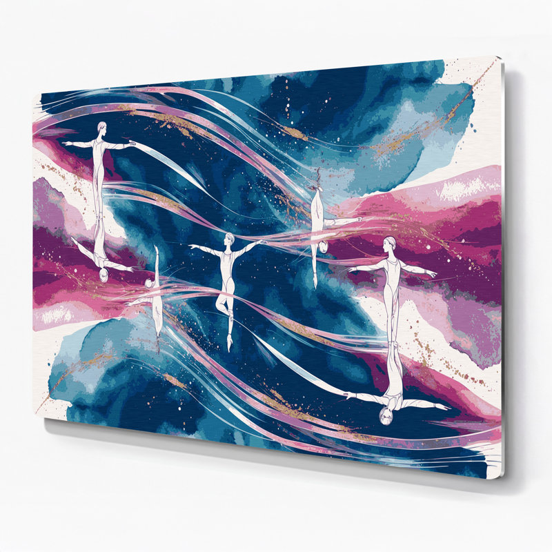 Sports, gymnastique rythmique, art mural en métal bleu, H 11 po x l 14 po x P 0,05 po