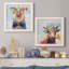 «Groovy Pig And Sky», ensemble de 2 peintures sur toile encadrées-960538770-960538773